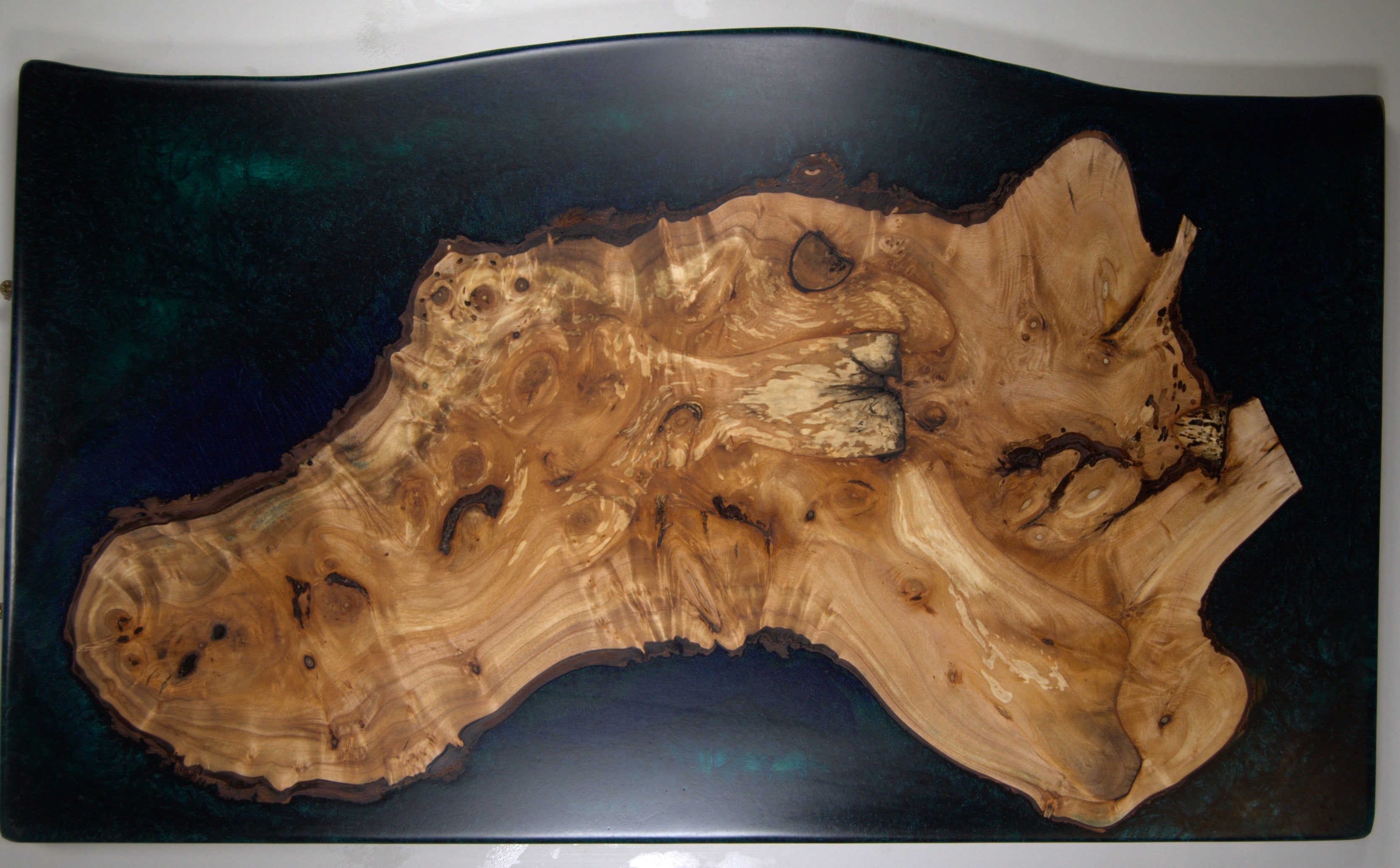 Pollard Willow with Opalised Blue and Green Resin Chopping Board